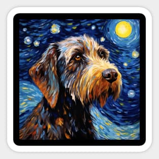 German Wirehaired Pointer in Van Gogh style Sticker